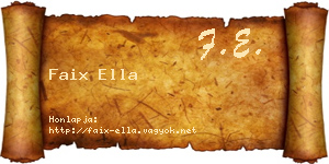 Faix Ella névjegykártya